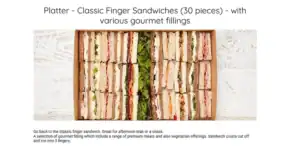 Platter - Classic Finger Sandwiches (30 pieces) - with various gourmet fillings